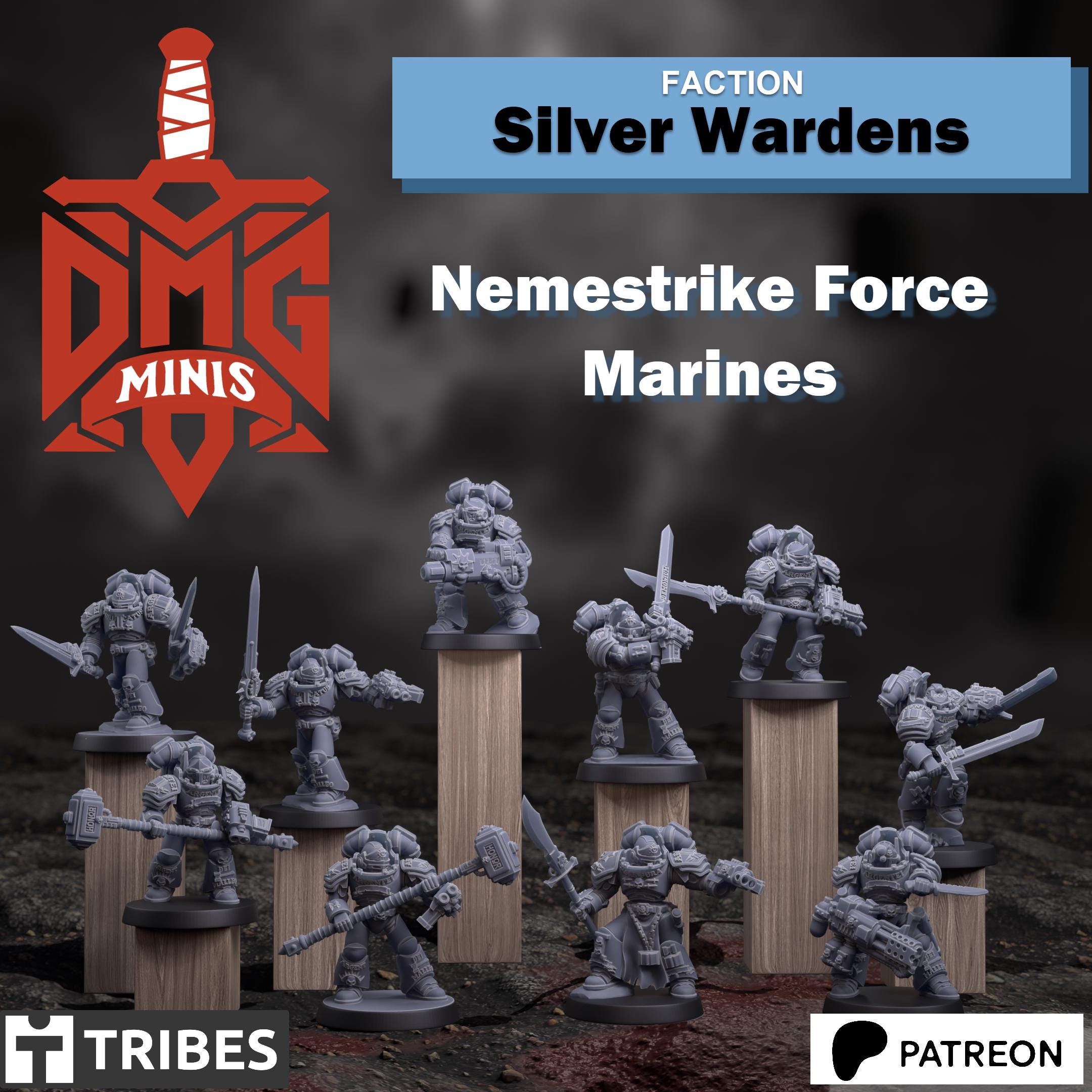 Silver Wardens Nemestrike Force Marines | DMG Minis