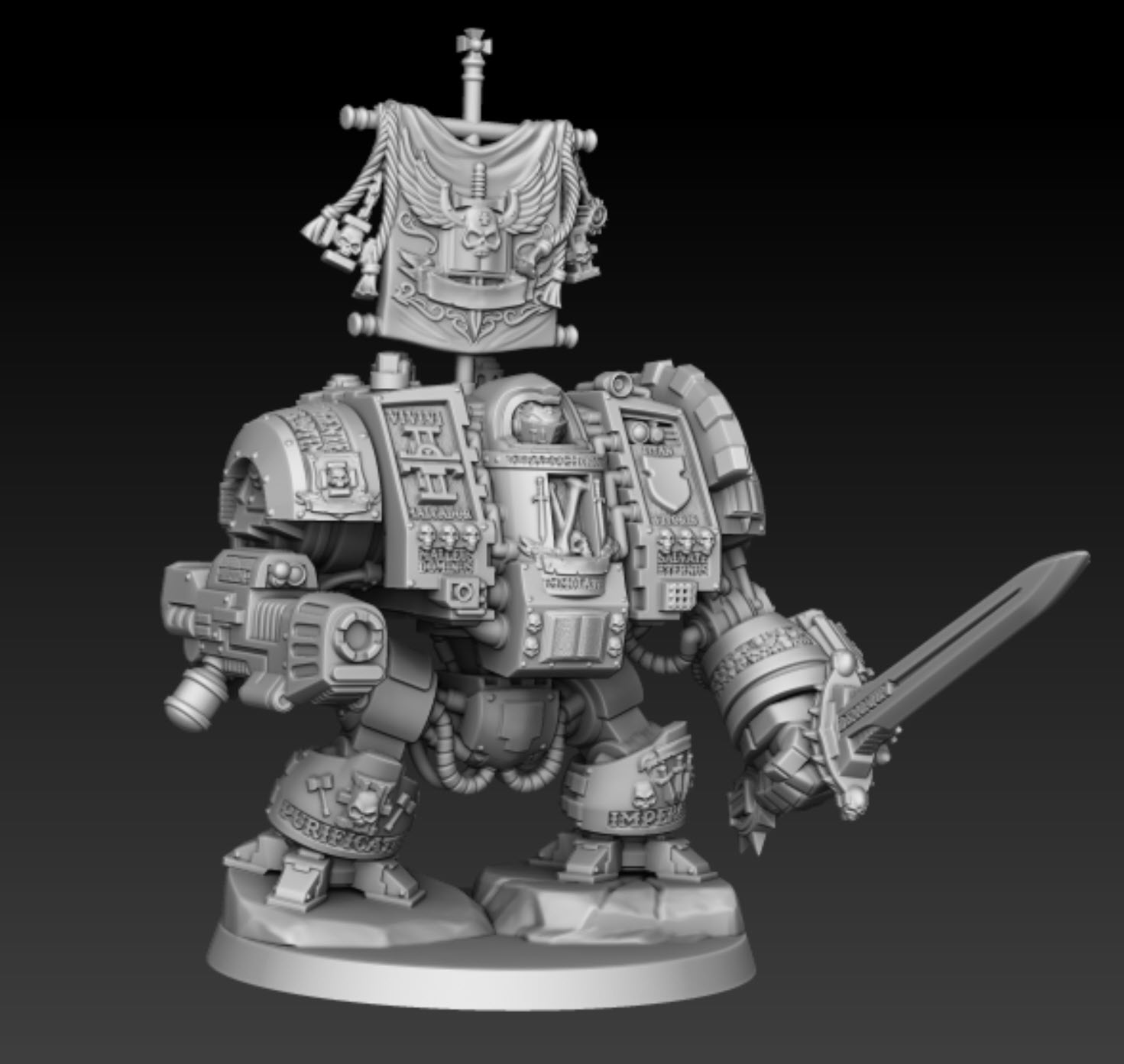 Silver Wardens Venerated Box Walker 60mm Scale | DMG Minis