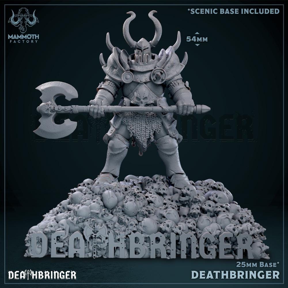 Deathbringer on Skull Display Base | Mammoth Factory