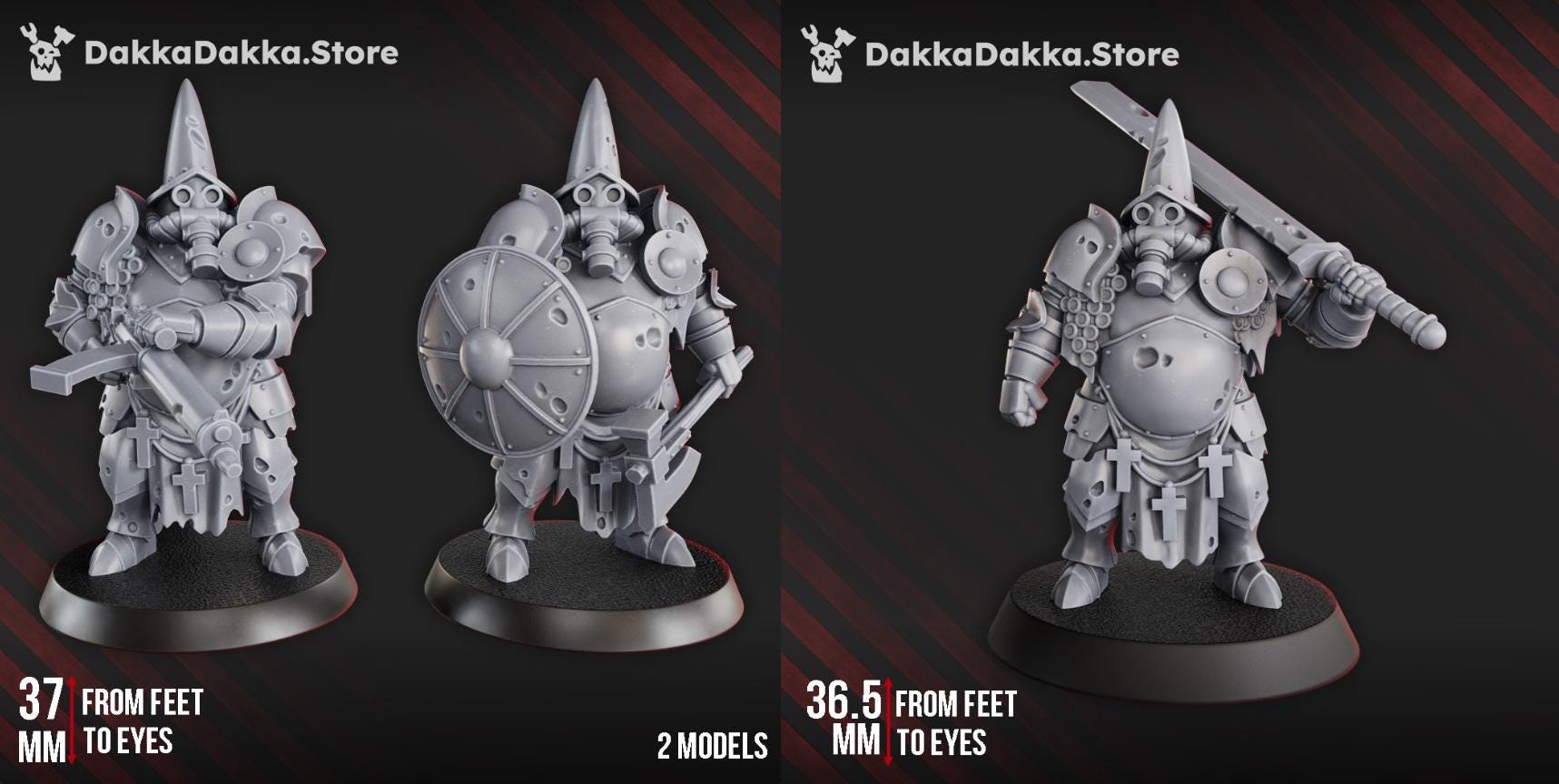 Verdugo Inquisitorial Shield and Machinegun - Torquemada’s Inquisition Heavy Infantry 3 Model Set | DakkaDakka