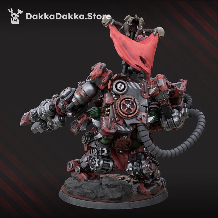 Gharghkool 'Da Big Wrecka | DakkaDakka | 3d Printed Tabletop Wargames Proxy Model for Grimdark Future Orc Marauders Ultra Boss Veteran