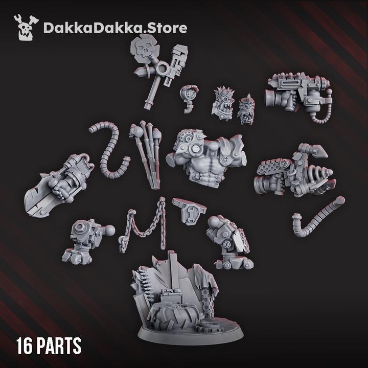 Nikk Da Tech | DakkaDakka | 3d Printed Tabletop Wargames Proxy Model for Grimdark Future Orc Marauders