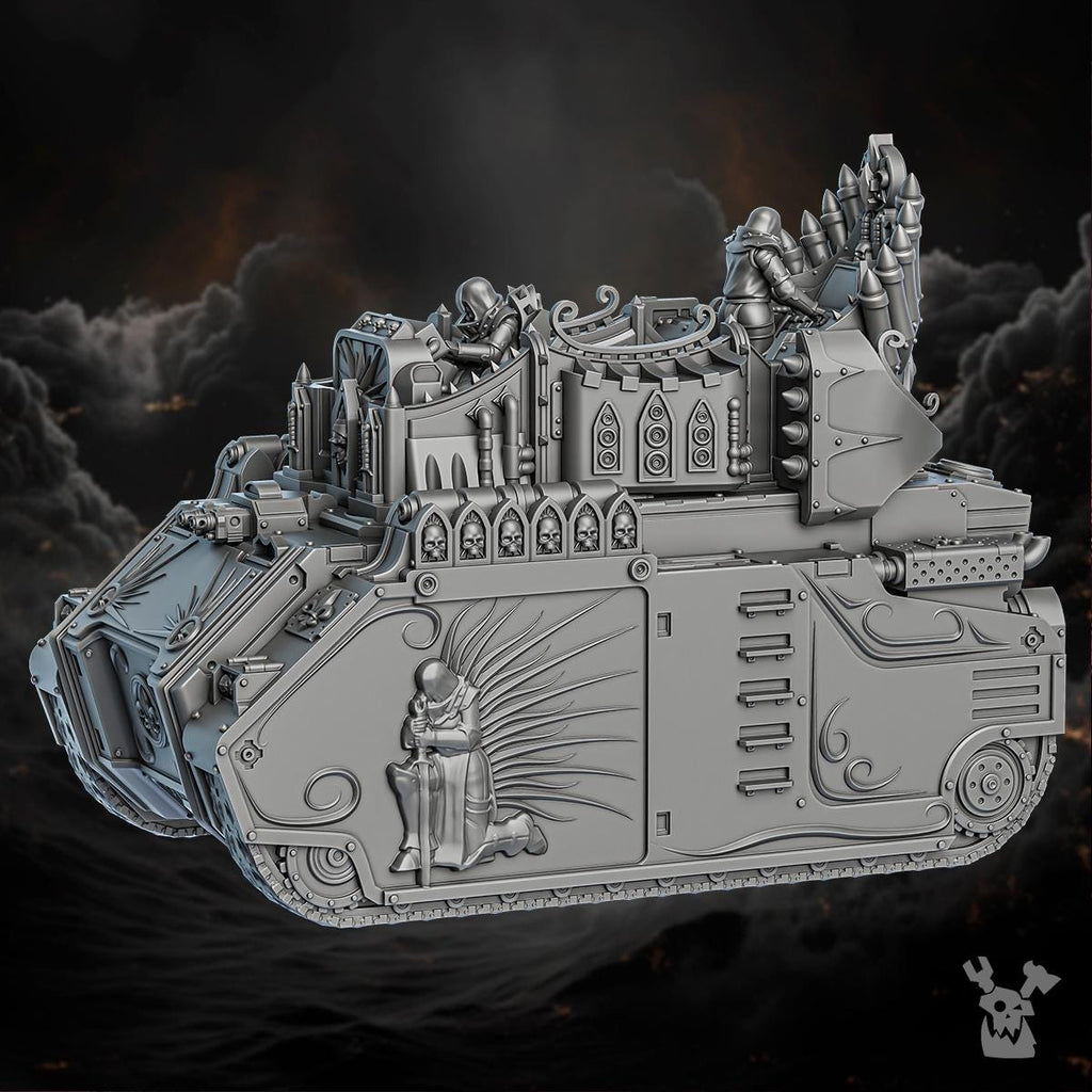 Order of Repentance Sorrow Keeper Exorcism Tank | DakkaDakka | 3d Printed Tabletop Wargames Proxy Model for Blessed Sisters APC Organ Tank