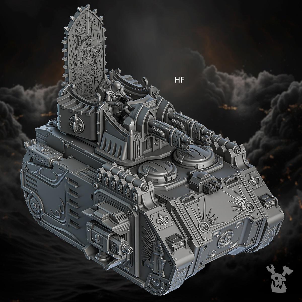 Order of Repentance Flame Tank | DakkaDakka | 3d Printed Blessed Sisters Infernal APC Proxy