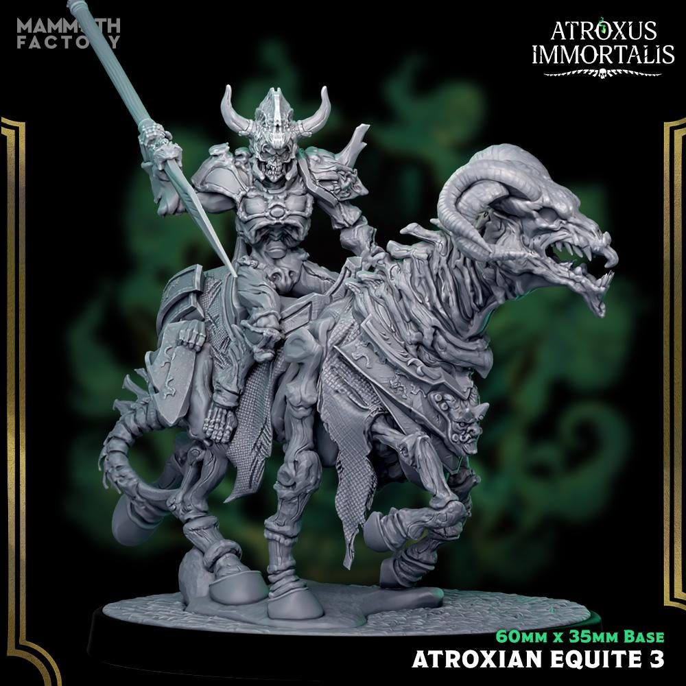 Atroxian Equites | Mammoth Factory | Atroxus Immortalis | DND 5e | One Page Rules | TTPRG | Wargames | Monsters