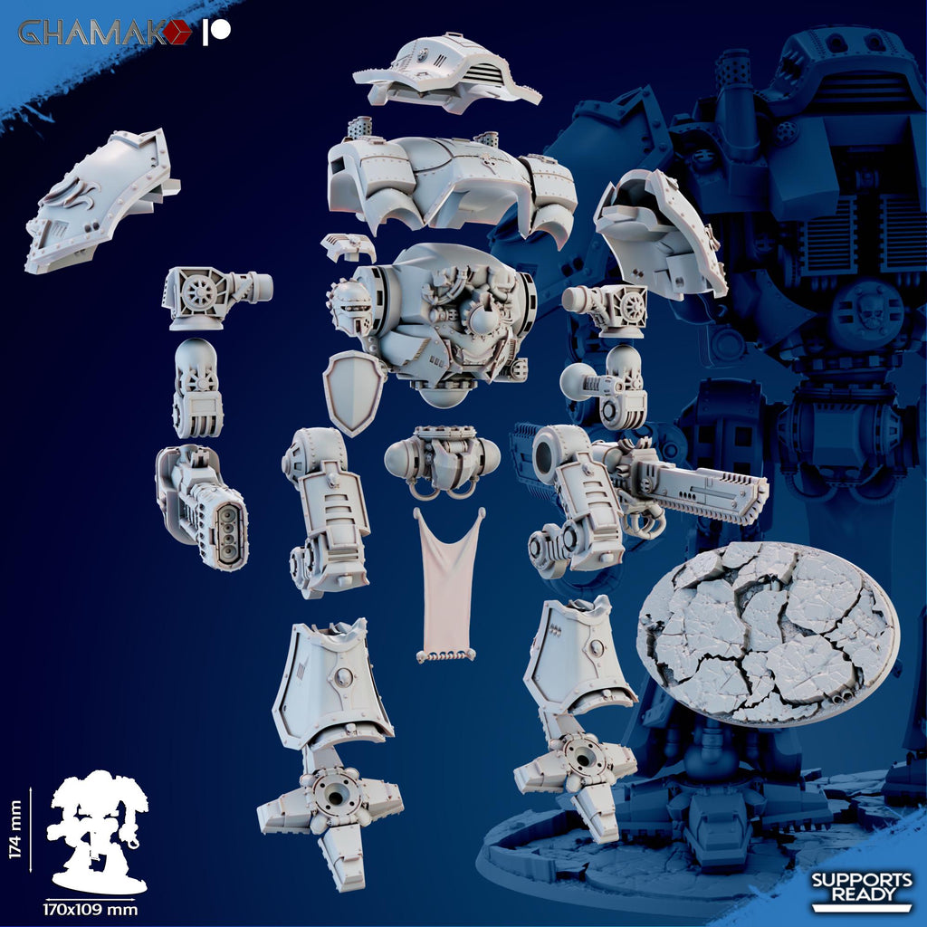 Paladinum Belli | Ghamak | 3d Printed Tabletop Wargames Proxy Model for Grimdark Future Titan Lords Knights Paladins