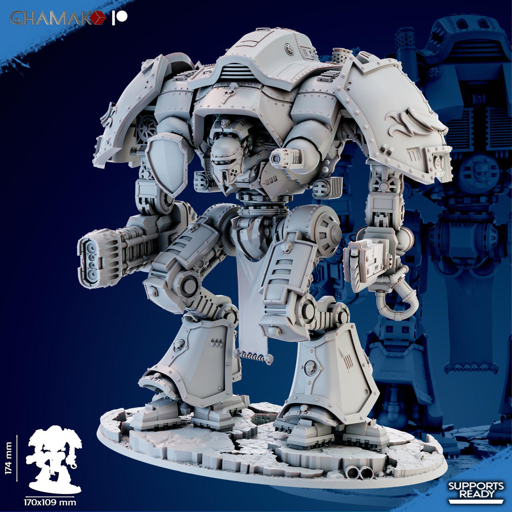 Paladinum Belli | Ghamak | 3d Printed Tabletop Wargames Proxy Model for Grimdark Future Titan Lords Knights Paladins