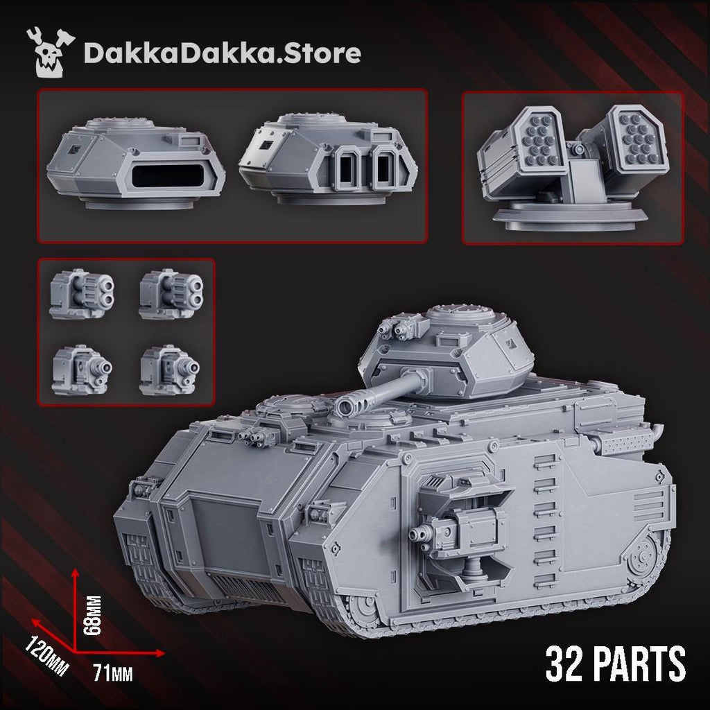 Space Knights APC | DakkaDakka | 3 Printed Tabletop Wargames Proxy Model for Grimdark Future Brothers Battle Tank APC