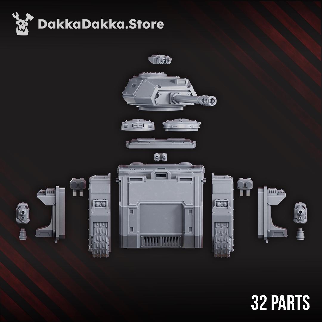 Space Knights APC | DakkaDakka | 3 Printed Tabletop Wargames Proxy Model for Grimdark Future Brothers Battle Tank APC