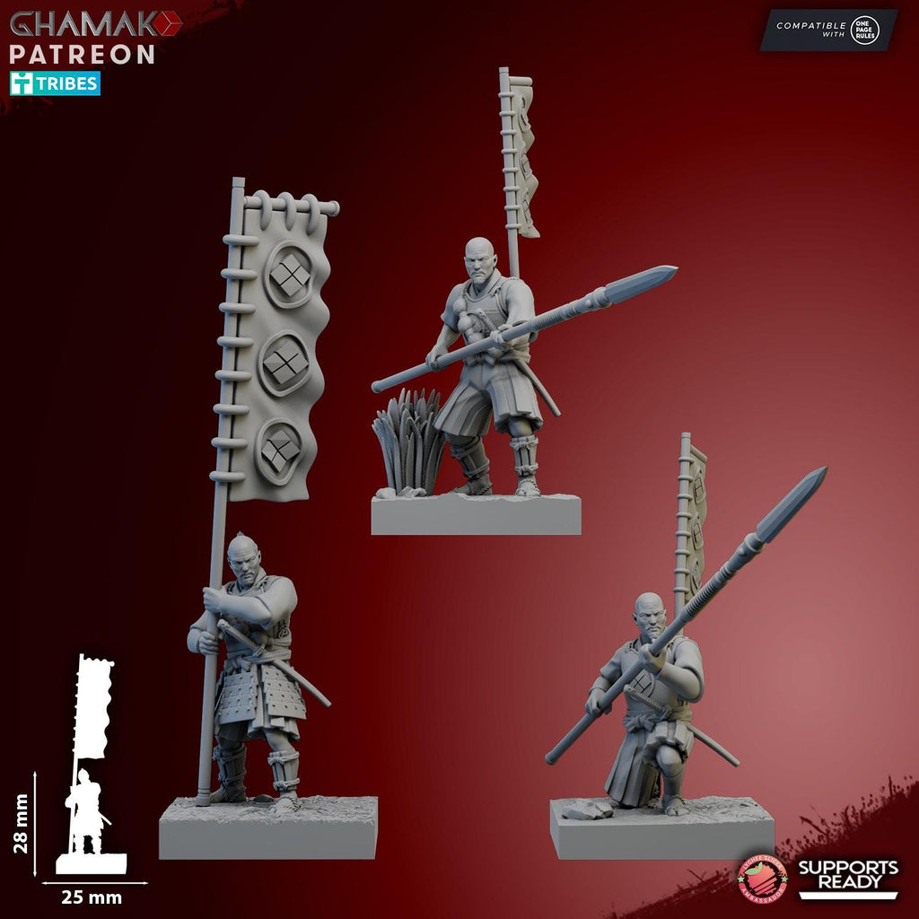 Ashigaru Oda Yari | Ghamak | 3d Printed Fantasy Miniatures for Tabletop Wargames