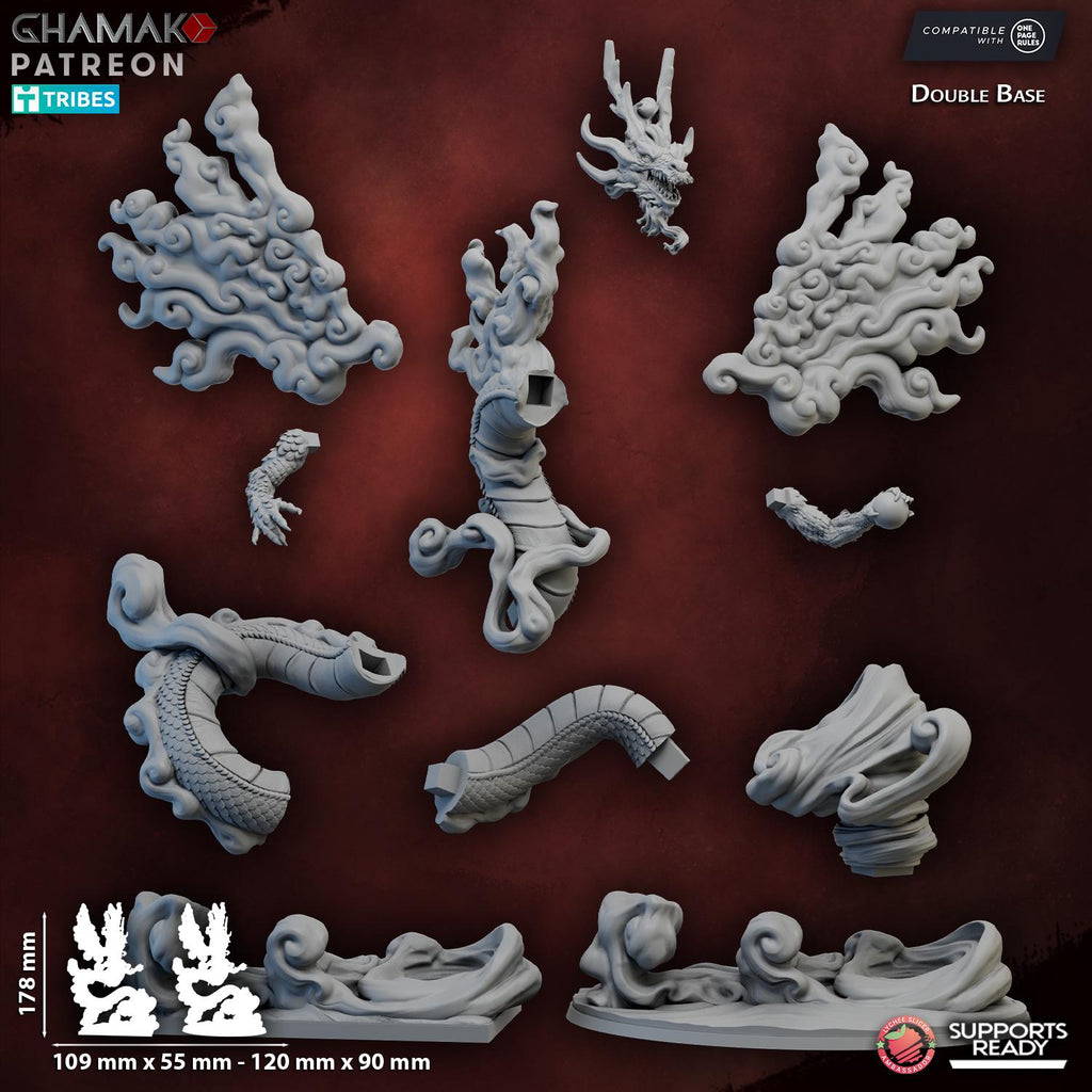 Wind Dragon | Ghamak | 3d Printed Fantasy Miniature for Tabletop Wargames