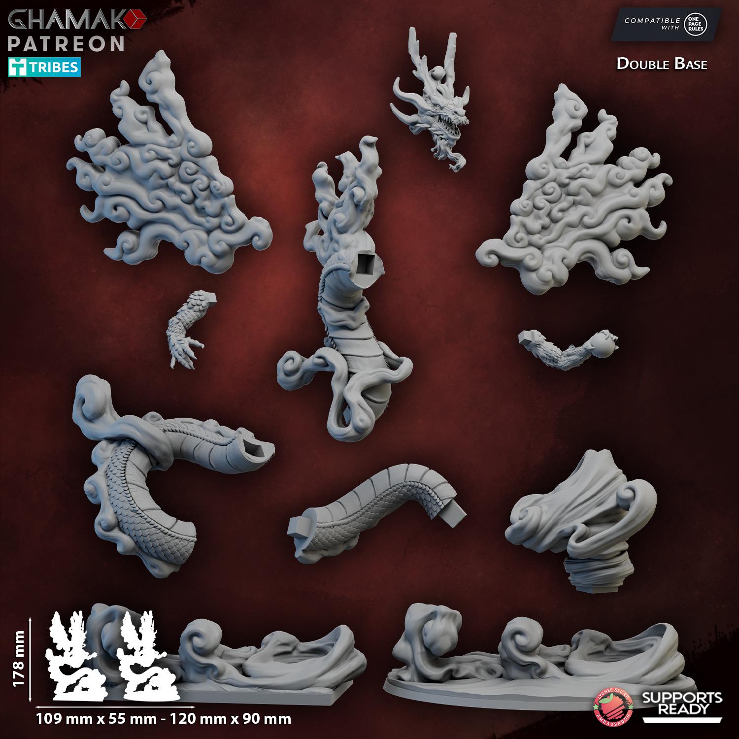 Wind Dragon | Ghamak | 3d Printed Fantasy Miniature for Tabletop Wargames