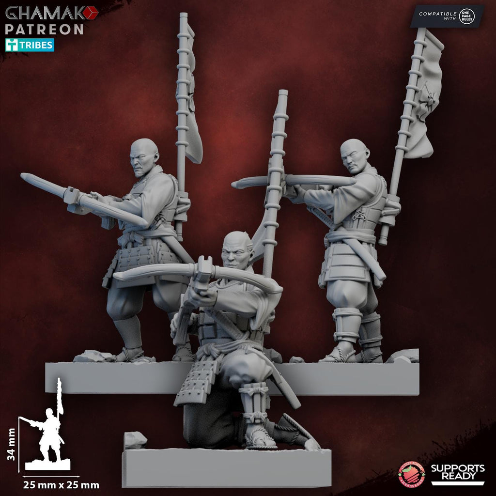 Crossbow Ashigaru | Ghamak | 3d Printed Fantasy Miniatures for Tabletop Wargames