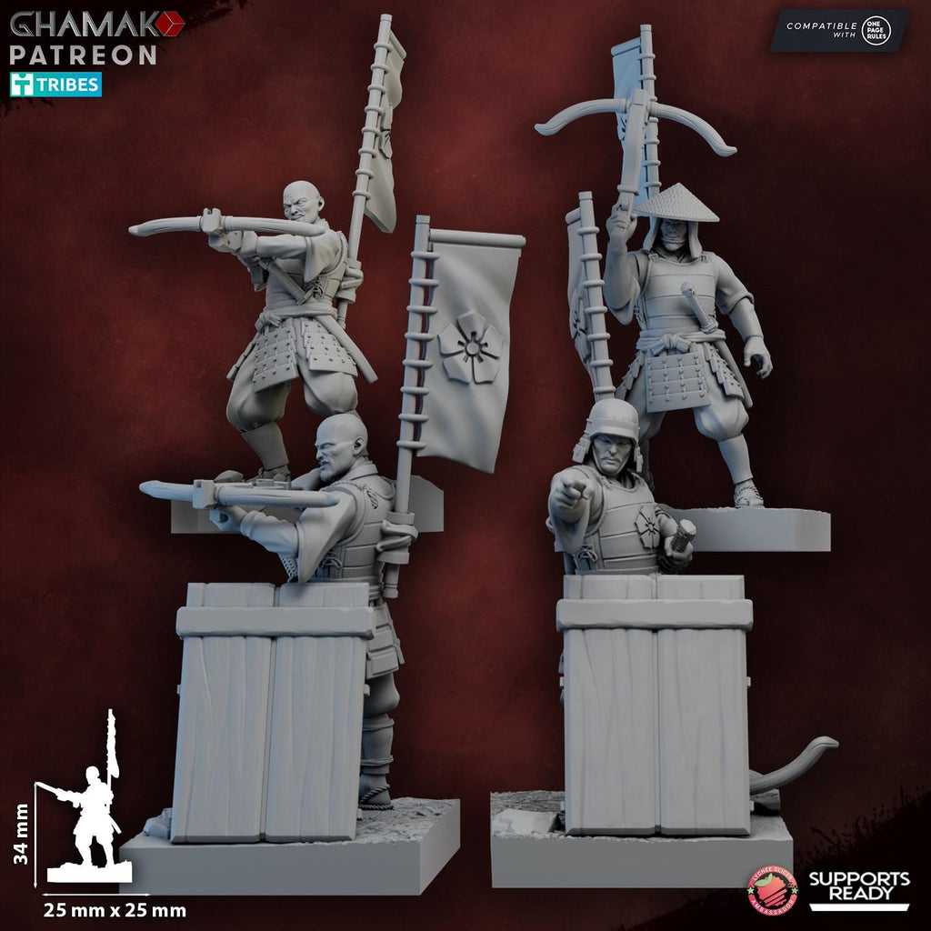 Crossbow Ashigaru | Ghamak | 3d Printed Fantasy Miniatures for Tabletop Wargames