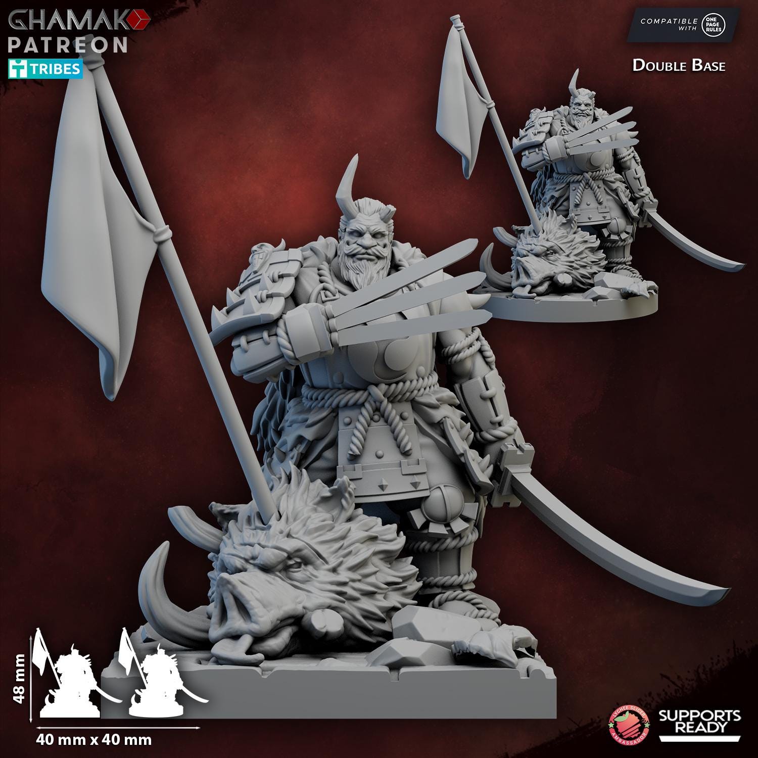 Ryoshi Oni | Ghamak | 3d Printed Fantasy Miniatures for Tabletop Wargames