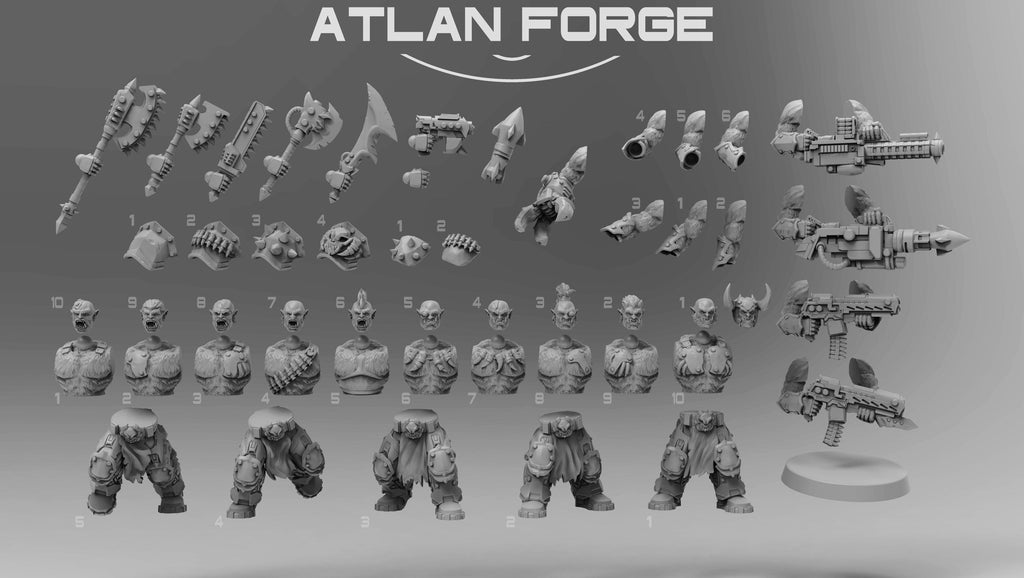 Grokk Warpack | Atlan Forge | 3d Printed Tabletop Wargames Miniatures