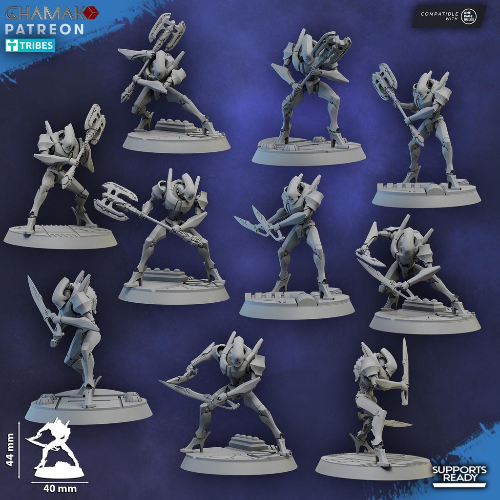 Shard Wardens with Blades | Ghamak | 3d Printed Tabletop Wargames Miniatures