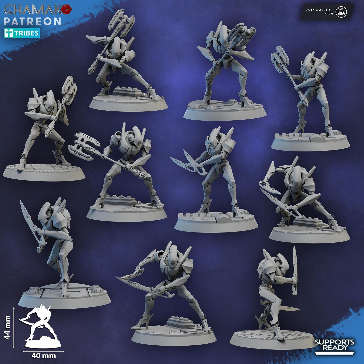 Shard Wardens with Blades | Ghamak | 3d Printed Tabletop Wargames Miniatures