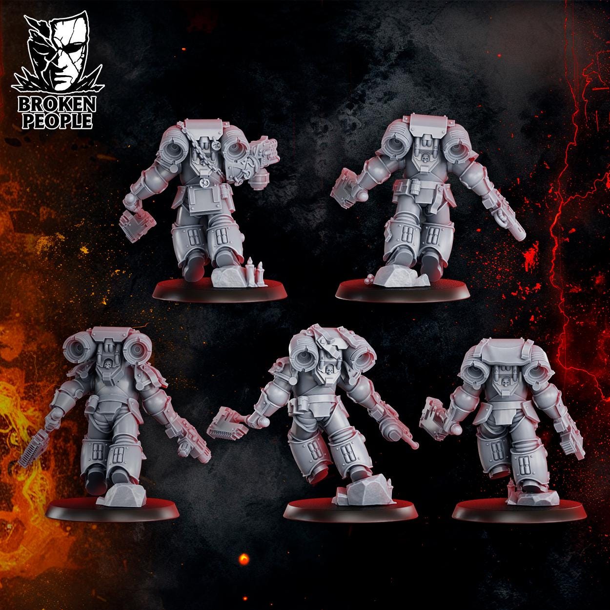 Punisher squad 5 Pre-assembled Models | 3d Printed Tabletop Wargames Miniatures
