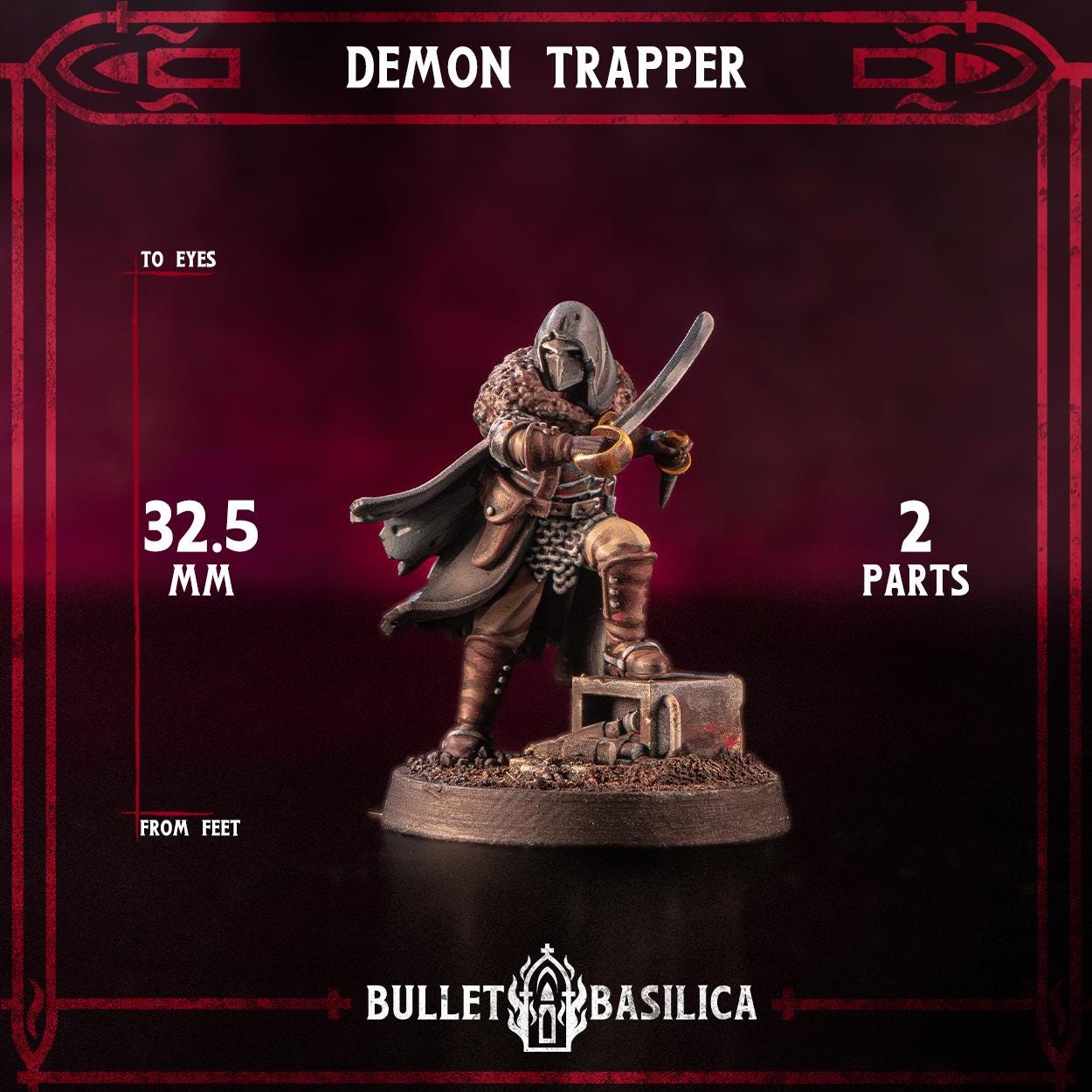 Demon Trapper | Bullet Basilica | 3d Printed Tabletop Trench War Miniature