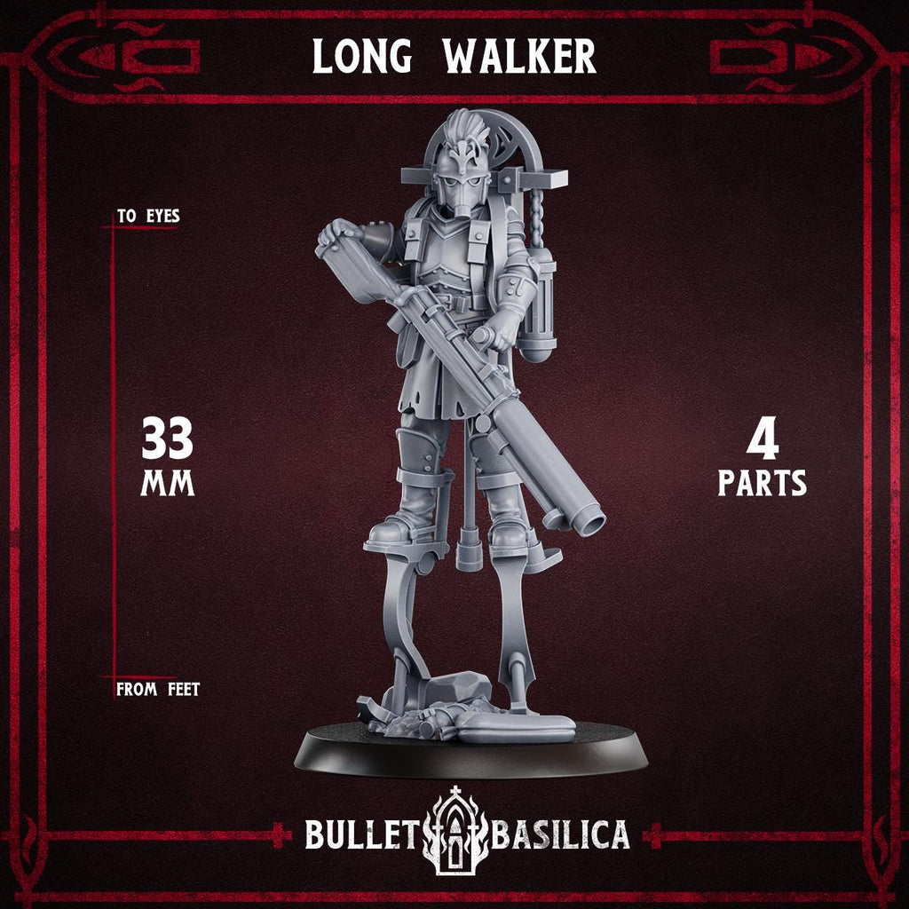 Long Walker, Crimson Hussars | Bullet Basilica | 3d Printed Tabletop Trench War Miniature