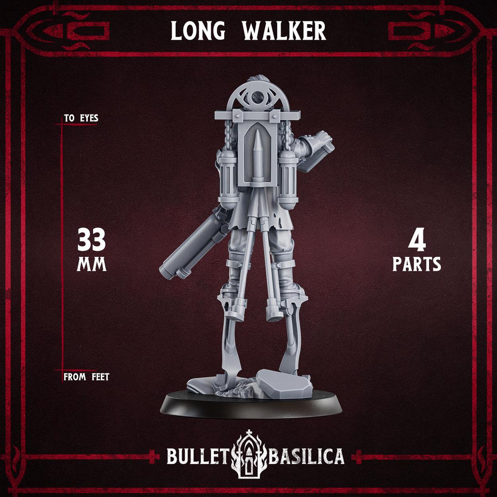 Long Walker, Crimson Hussars | Bullet Basilica | 3d Printed Tabletop Trench War Miniature