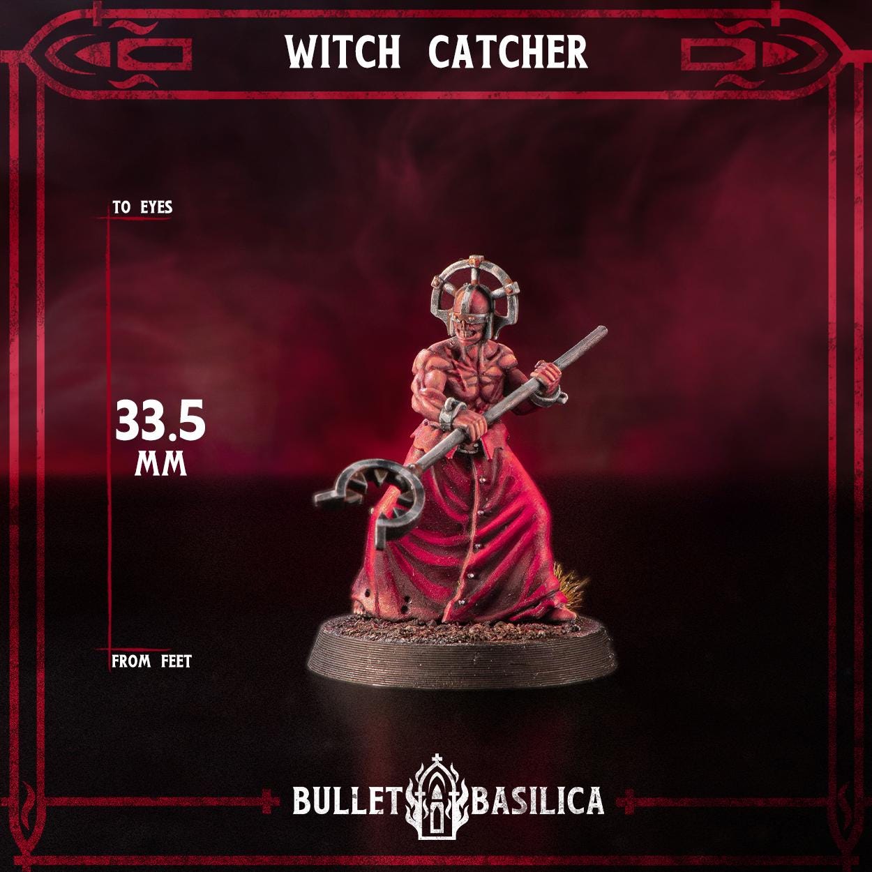 Witch Catcher, Crimson Hussars | Bullet Basilica | 3d Printed Tabletop Trench War Miniature