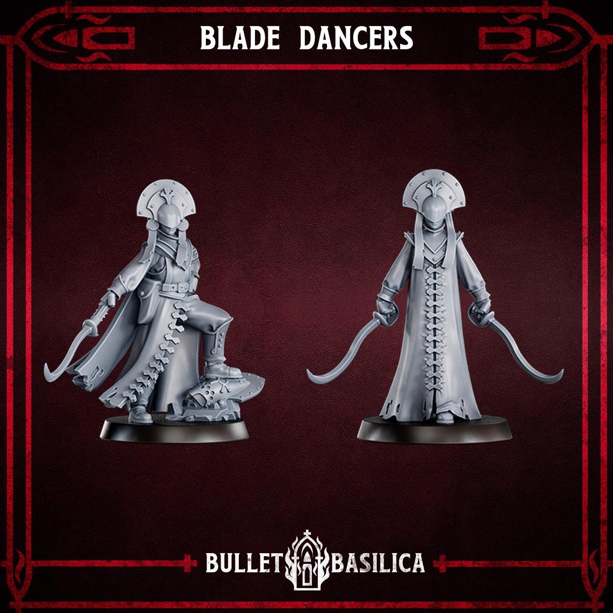 Blade Dancers, Crimson Hussars | Bullet Basilica | 3d Printed Tabletop Trench War Miniature