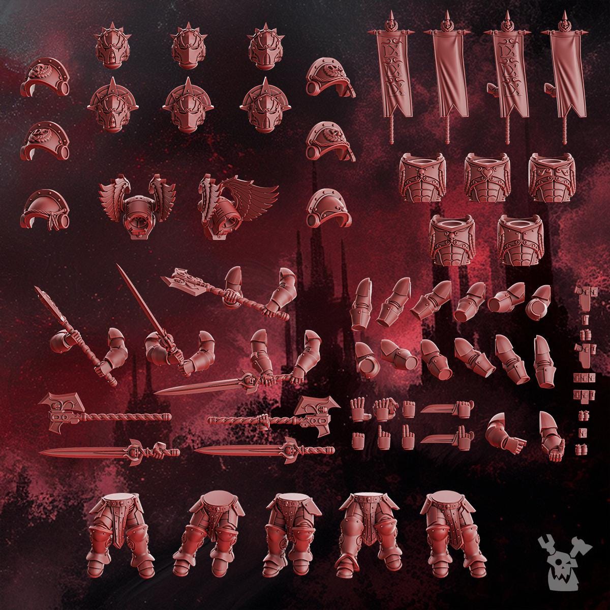 Crimson Wings Honour Squad Build Kit by DakkaDakka | 3d Printed Tabletop Wargames Miniature