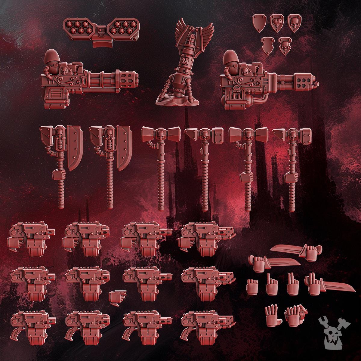 Crimson Wings Destroyers Squad Build Kit by DakkaDakka | 3d Printed Tabletop Wargames Miniature