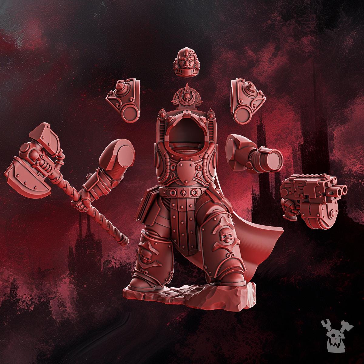 Crimson Wings Curator in Destroyer Armor by DakkaDakka | 3d Printed Tabletop Wargames Miniature