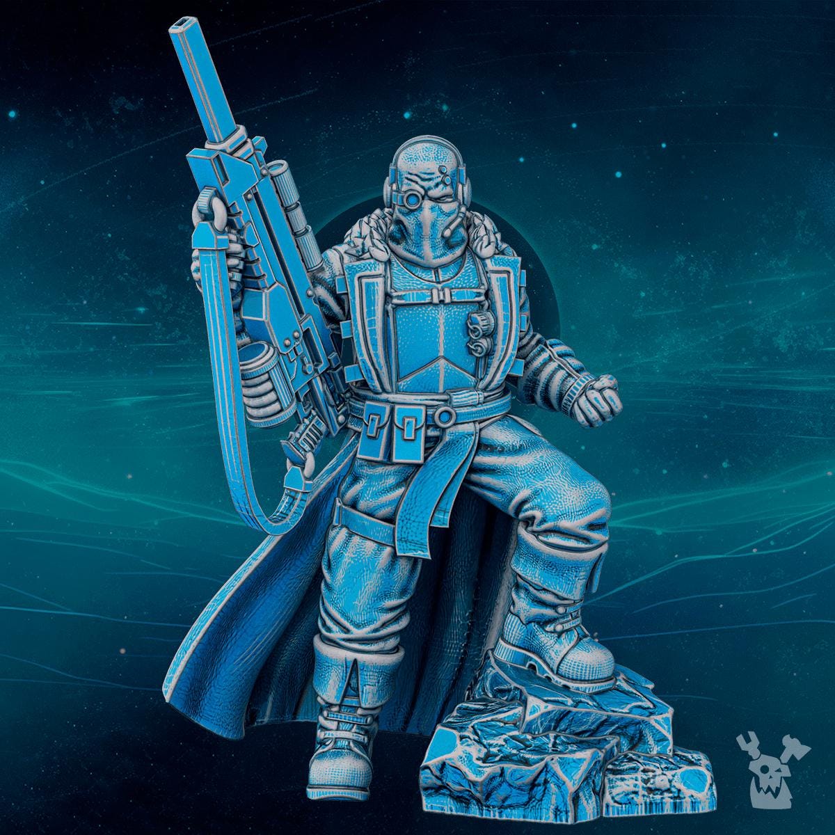Scylla Commander Fisher | DakkaDakka | 3d Printed Tabletop Wargames Miniature