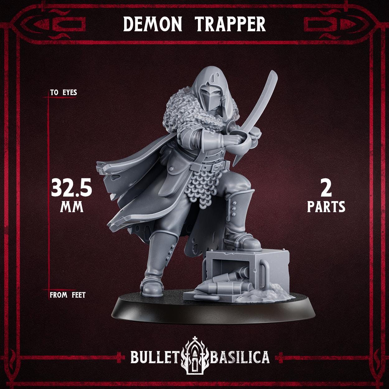 Demon Trapper | Bullet Basilica | 3d Printed Tabletop Trench War Miniature