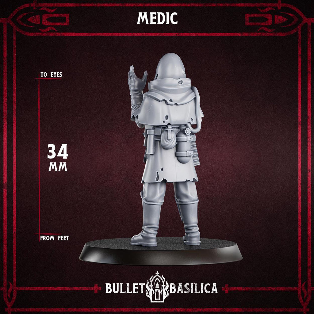 Medic, Crimson Hussars | Bullet Basilica | 3d Printed Tabletop Trench War Miniature