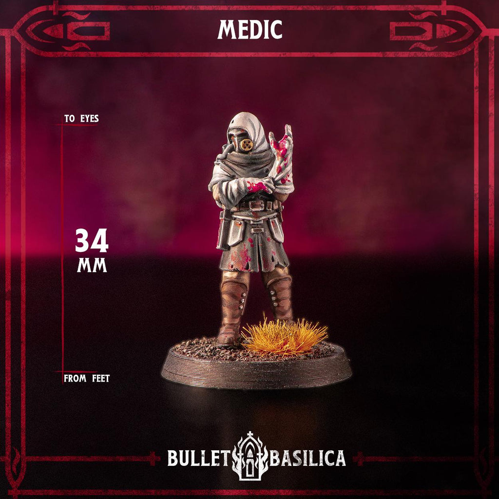 Medic, Crimson Hussars | Bullet Basilica | 3d Printed Tabletop Trench War Miniature