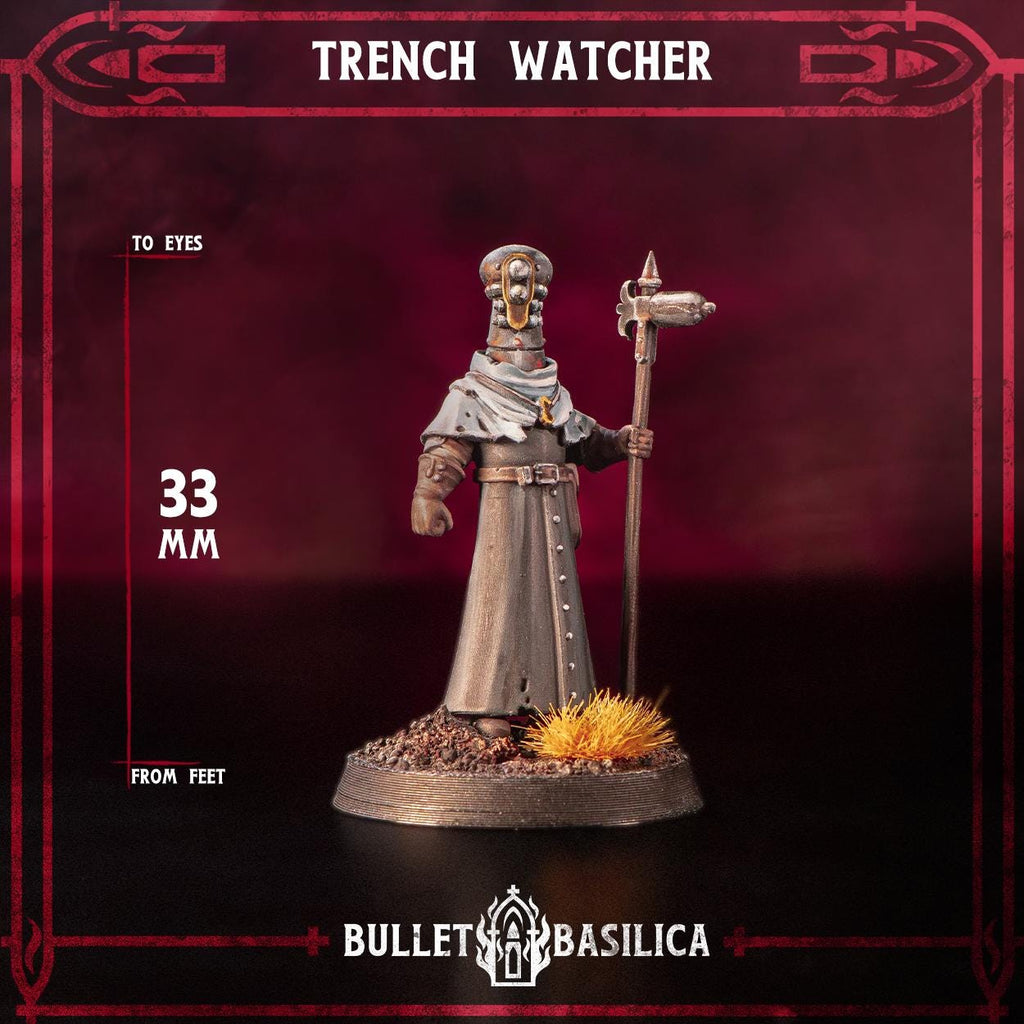Trench Watcher, Crimson Hussars | Bullet Basilica | 3d Printed Tabletop Trench War Miniature