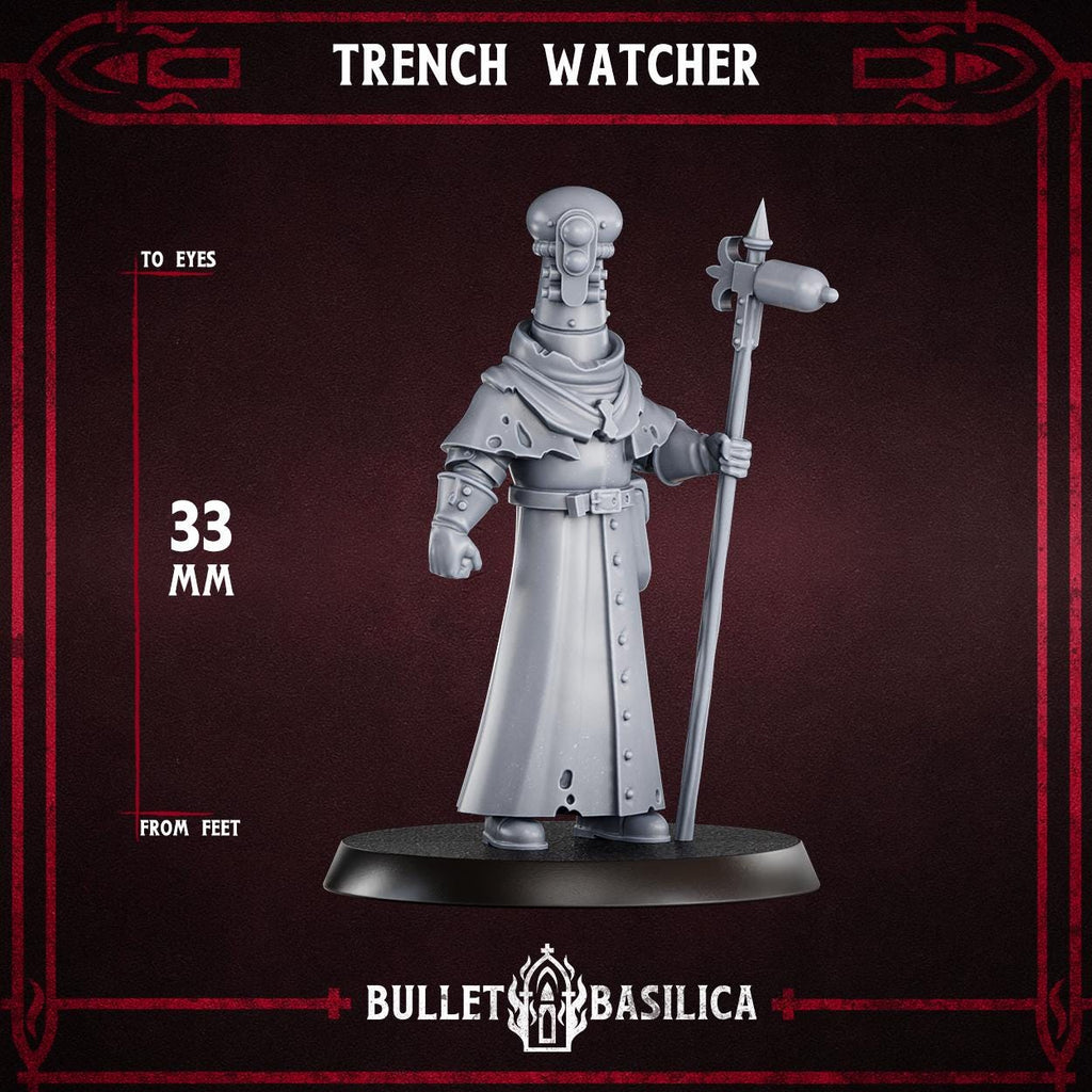 Trench Watcher, Crimson Hussars | Bullet Basilica | 3d Printed Tabletop Trench War Miniature