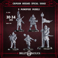 Crimson Hussars Special Squad | Bullet Basilica | 3d Printed Tabletop Trench War Miniature