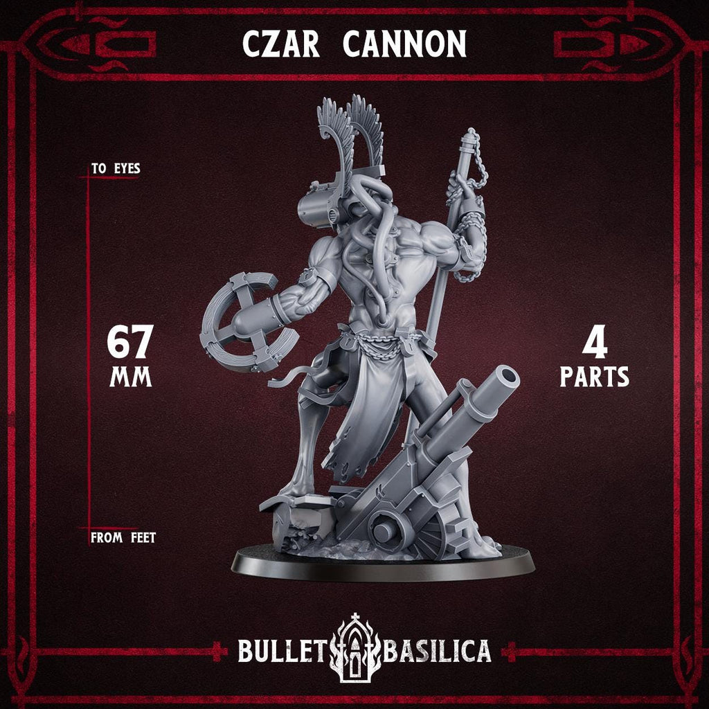 Czar Cannon, Crimson Hussars | Bullet Basilica | 3d Printed Tabletop Trench War Miniature