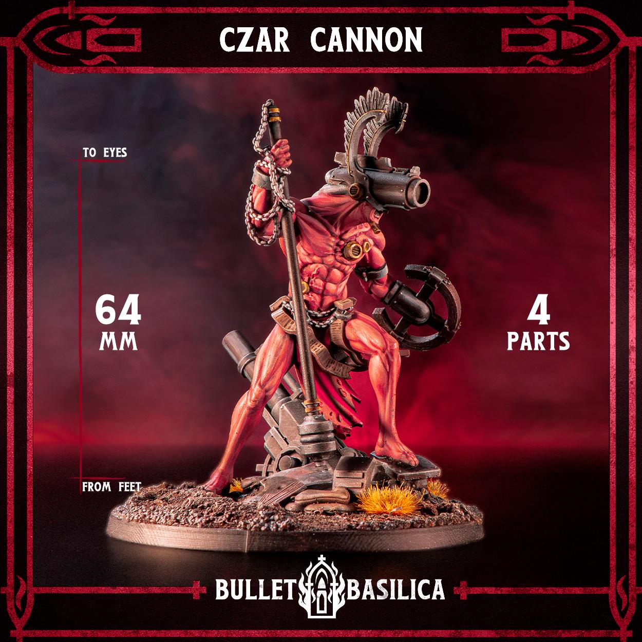 Czar Cannon, Crimson Hussars | Bullet Basilica | 3d Printed Tabletop Trench War Miniature