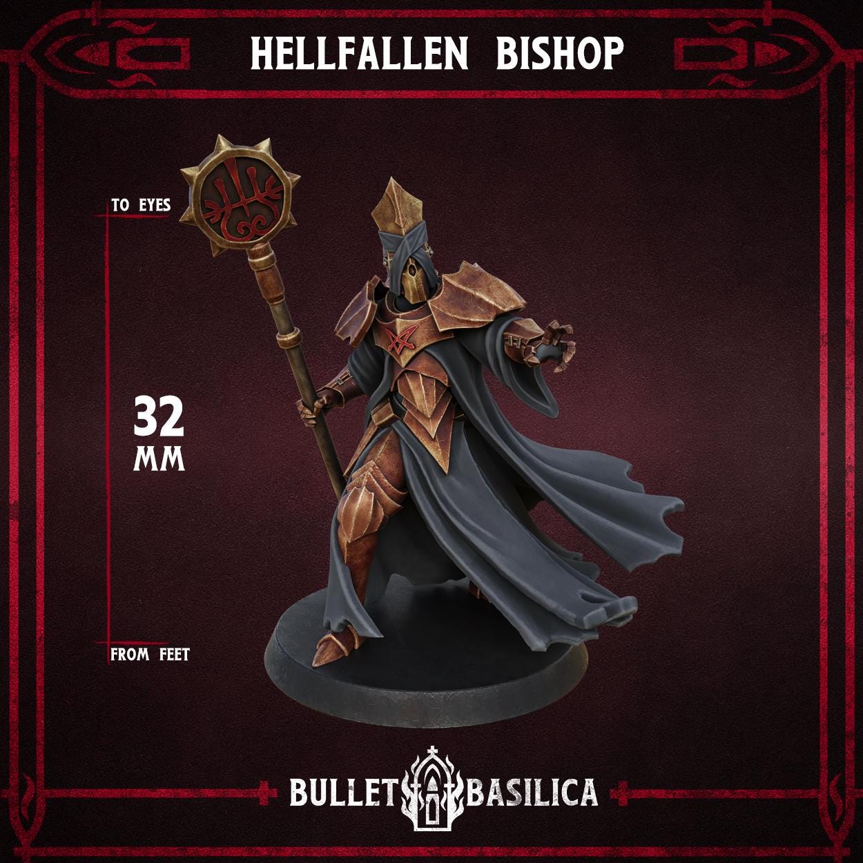 Hellfallen Bishop (HQ) | 3d Printed Tabletop Trench War Miniature