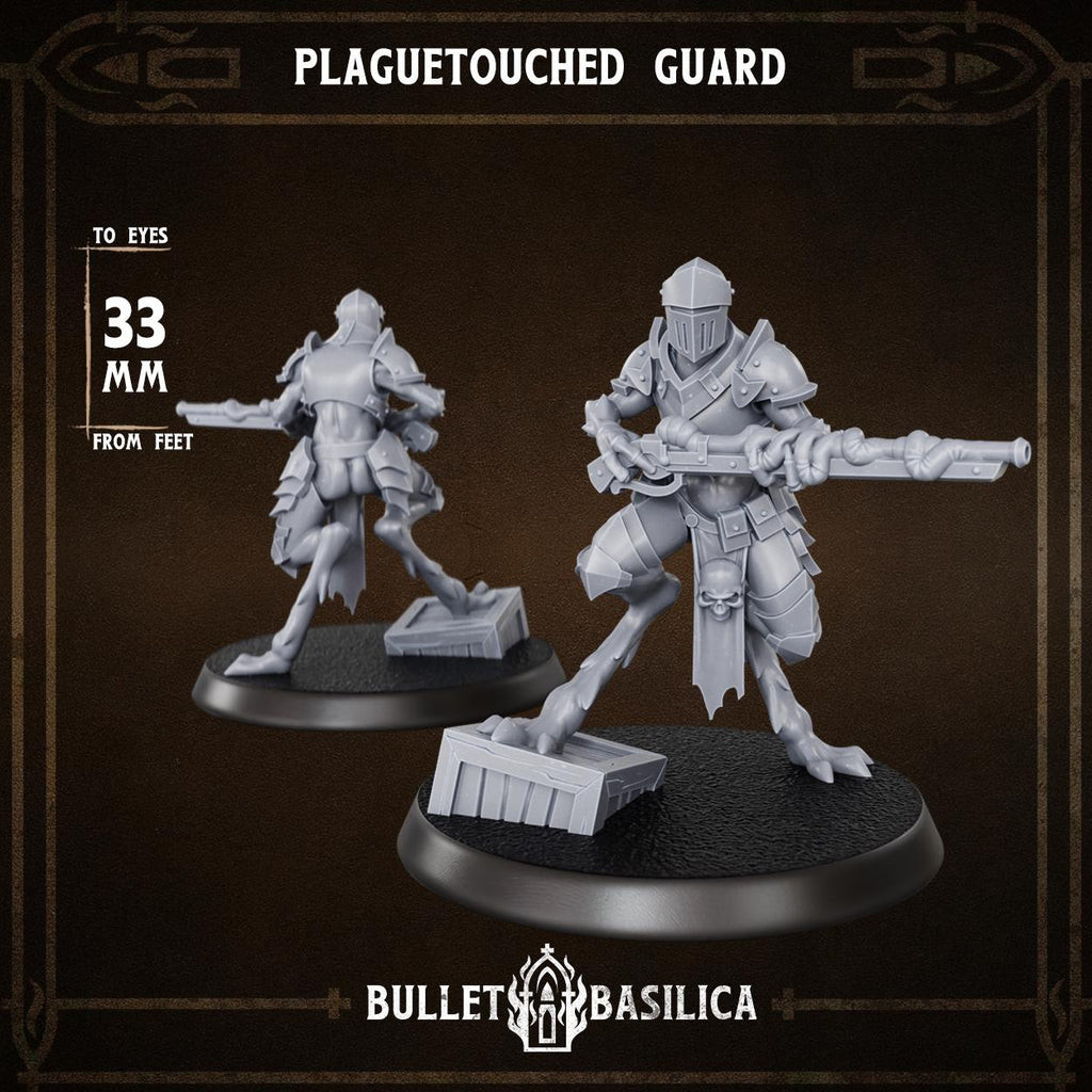 Plaguetouched Guard | Bullet Basilica | 3d Printed Tabletop Trench War Miniature