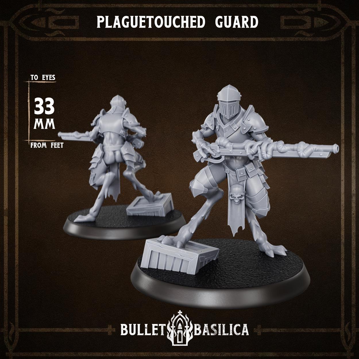 Plaguetouched Guard | Bullet Basilica | 3d Printed Tabletop Trench War Miniature