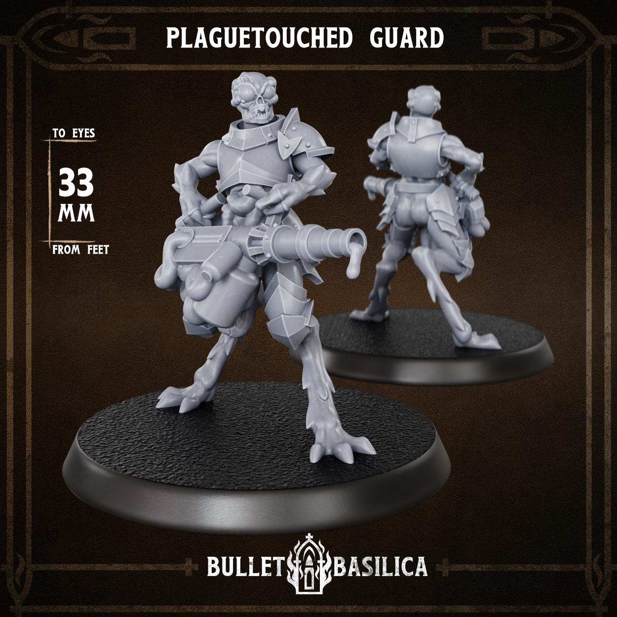 Plaguetouched Guard | Bullet Basilica | 3d Printed Tabletop Trench War Miniature