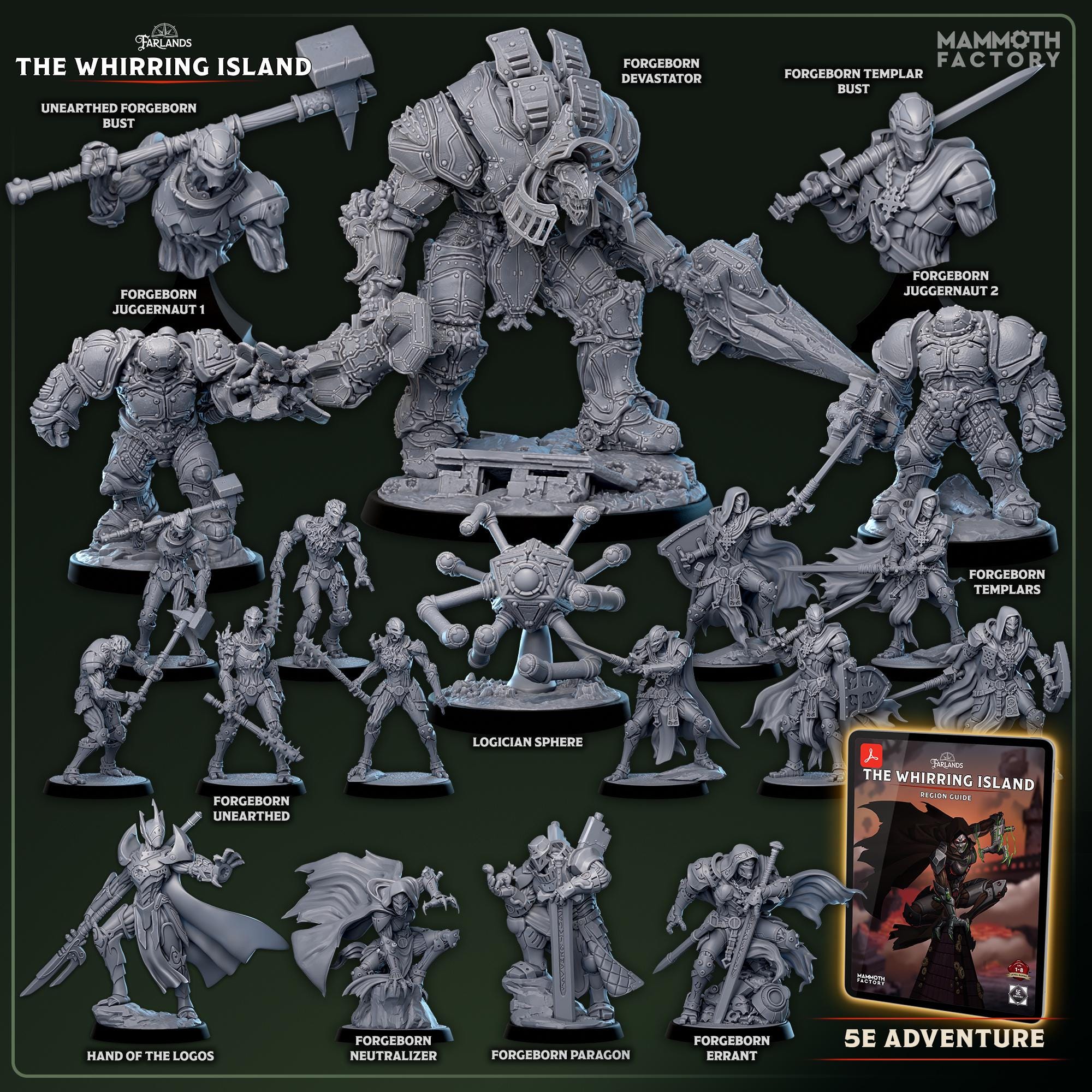 Forgeborn Templars | Mammoth Factory | 3d Printed TTRPG Miniature