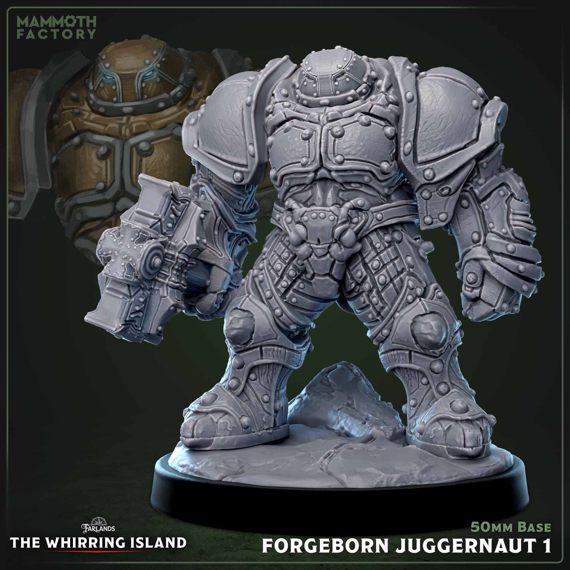 Forgeborn Juggernaut | Mammoth Factory | 3d Printed TTRPG Miniature