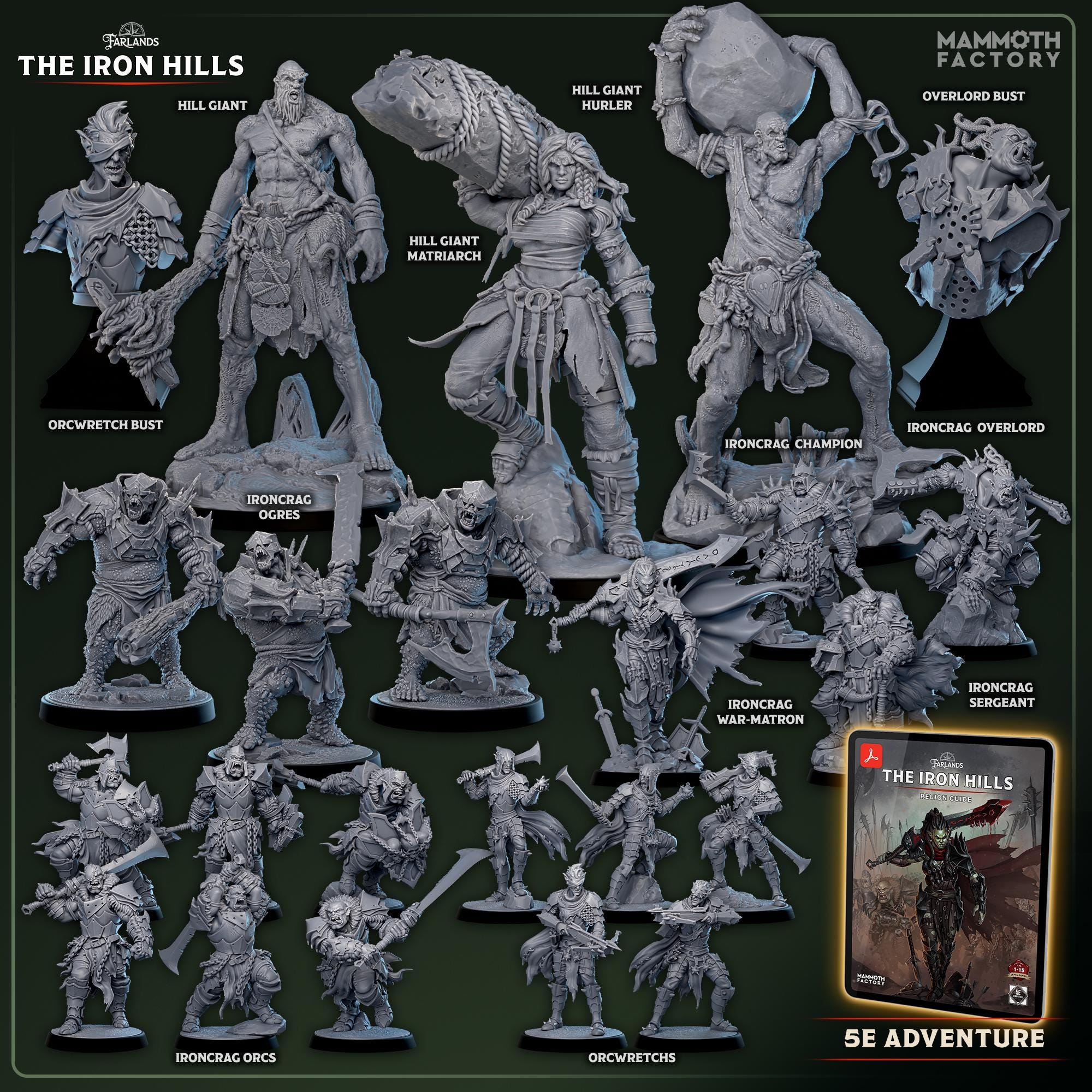 Ironcrag Orc Wretches | Mammoth Factory | 3d Printed TTRPG Miniature