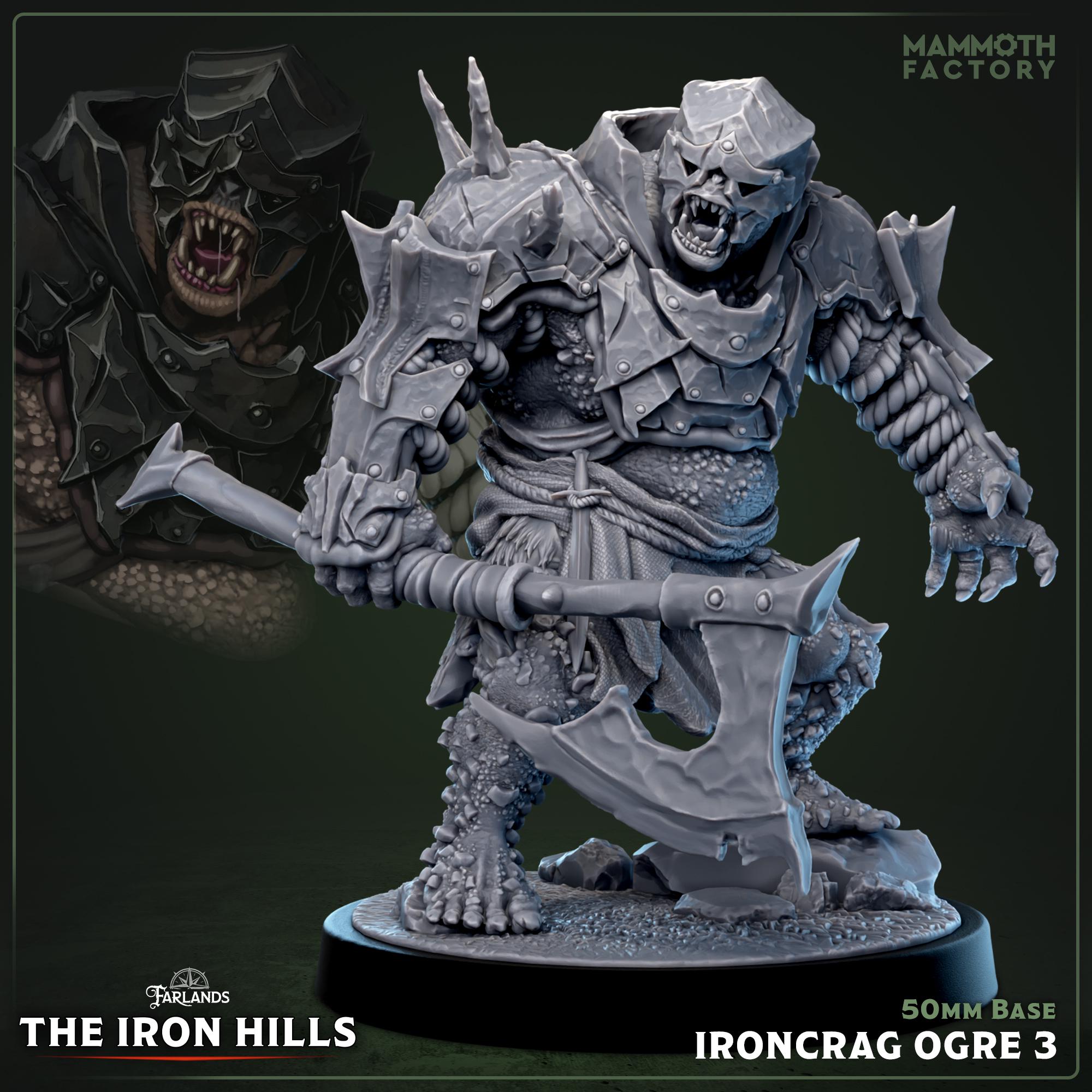 Ironcrag Ogre | Mammoth Factory | 3d Printed TTRPG Miniature
