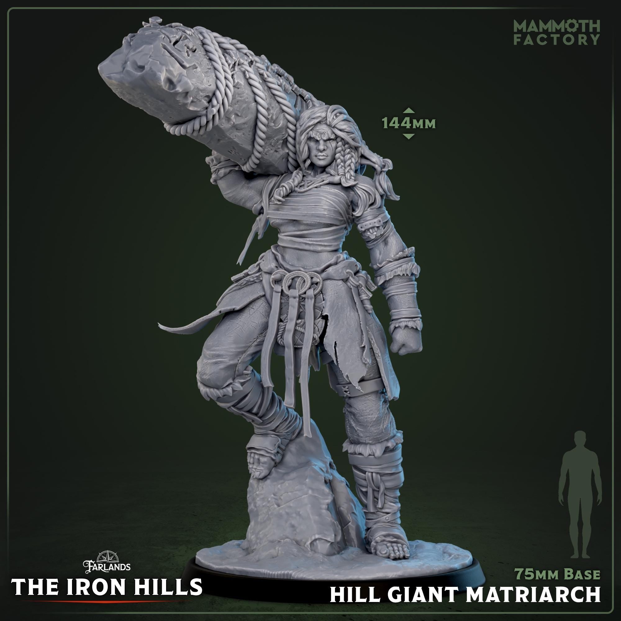 Hill Giant Matriarch | Mammoth Factory | 3d Printed TTRPG Miniature