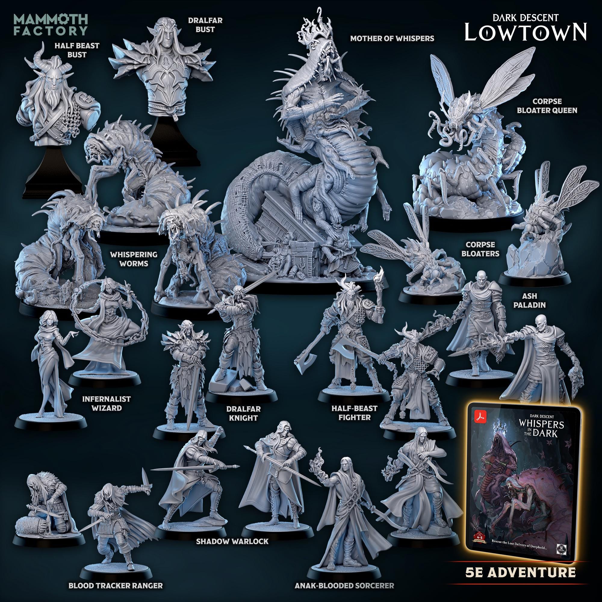 Vaelyx Shadow Warlock | Mammoth Factory | 3d Printed TTRPG Miniature